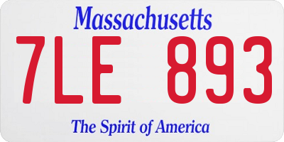 MA license plate 7LE893