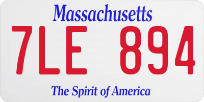 MA license plate 7LE894