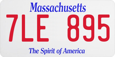 MA license plate 7LE895