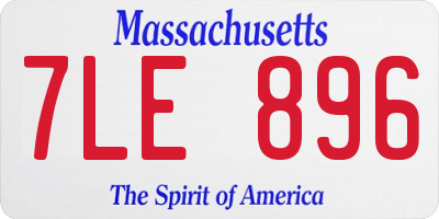MA license plate 7LE896