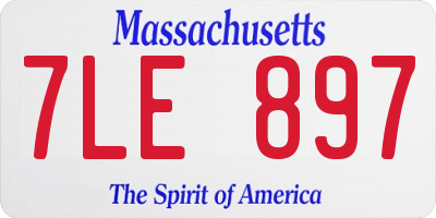 MA license plate 7LE897
