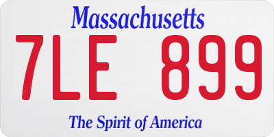MA license plate 7LE899