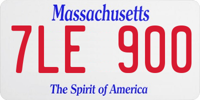 MA license plate 7LE900