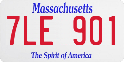 MA license plate 7LE901