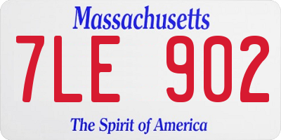 MA license plate 7LE902