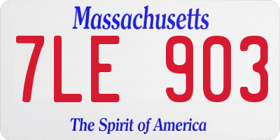 MA license plate 7LE903
