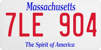 MA license plate 7LE904