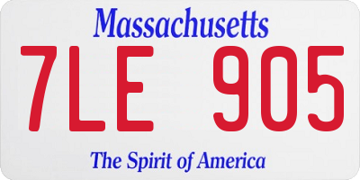MA license plate 7LE905