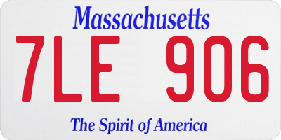 MA license plate 7LE906