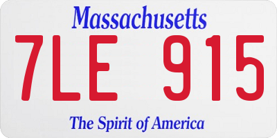 MA license plate 7LE915
