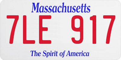 MA license plate 7LE917