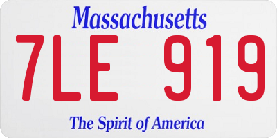 MA license plate 7LE919