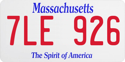 MA license plate 7LE926
