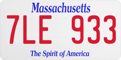 MA license plate 7LE933