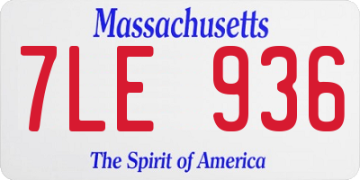 MA license plate 7LE936
