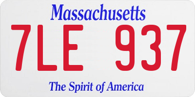MA license plate 7LE937