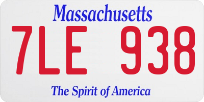 MA license plate 7LE938