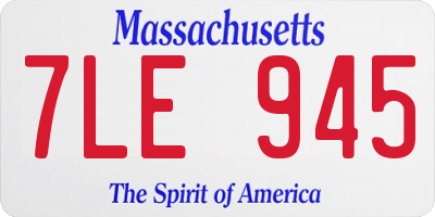 MA license plate 7LE945