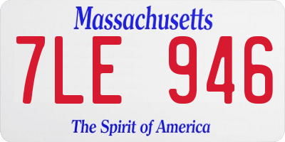 MA license plate 7LE946