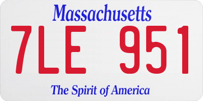 MA license plate 7LE951