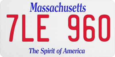 MA license plate 7LE960