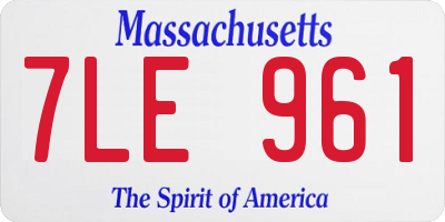 MA license plate 7LE961