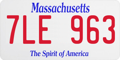 MA license plate 7LE963