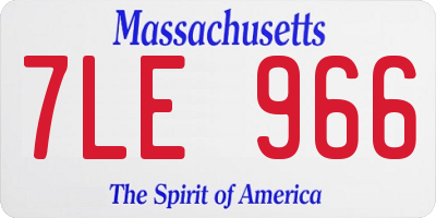 MA license plate 7LE966