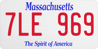 MA license plate 7LE969