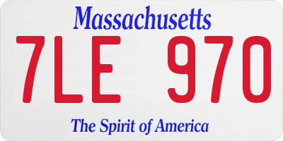 MA license plate 7LE970