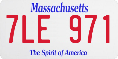 MA license plate 7LE971