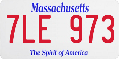 MA license plate 7LE973