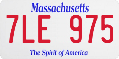 MA license plate 7LE975