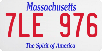MA license plate 7LE976
