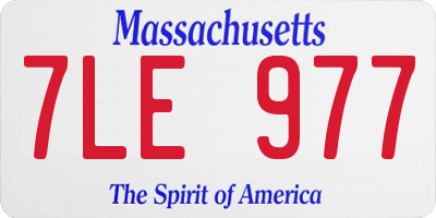 MA license plate 7LE977