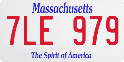 MA license plate 7LE979