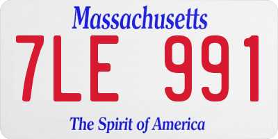 MA license plate 7LE991