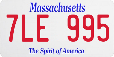 MA license plate 7LE995