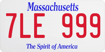 MA license plate 7LE999