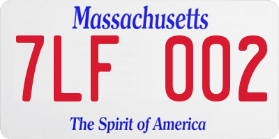 MA license plate 7LF002