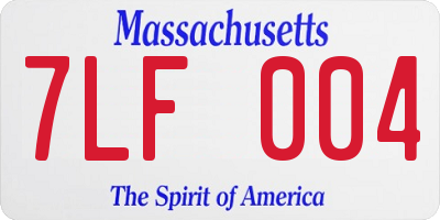 MA license plate 7LF004