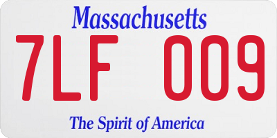MA license plate 7LF009