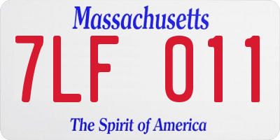 MA license plate 7LF011