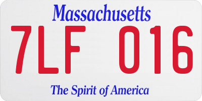 MA license plate 7LF016