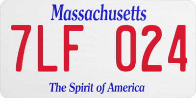 MA license plate 7LF024