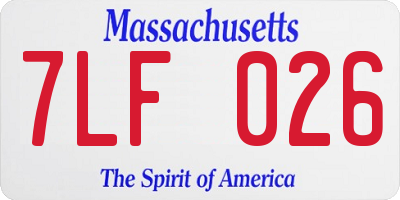 MA license plate 7LF026