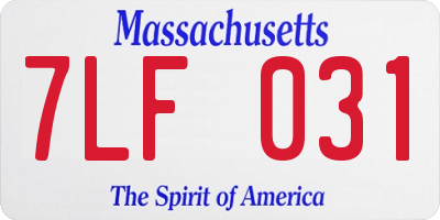 MA license plate 7LF031
