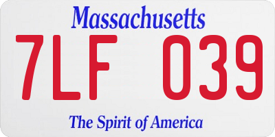 MA license plate 7LF039