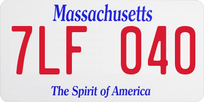 MA license plate 7LF040
