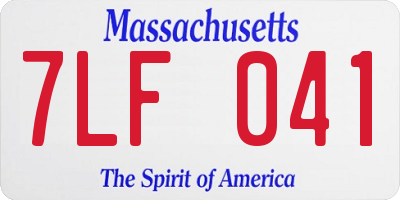 MA license plate 7LF041